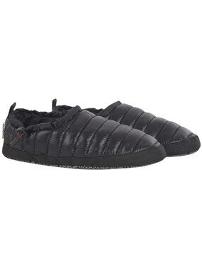 Brekka Black Puffer Slippers | Insulated Quilted Indoor Outdoor Camp Shoes